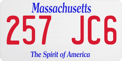 MA license plate 257JC6