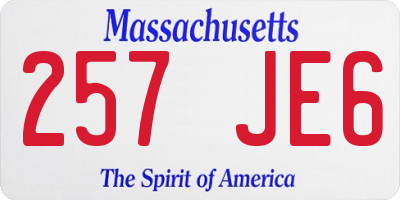 MA license plate 257JE6