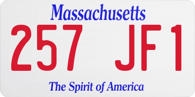 MA license plate 257JF1