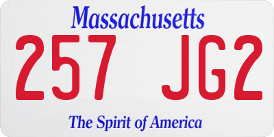 MA license plate 257JG2