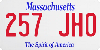 MA license plate 257JH0