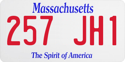MA license plate 257JH1