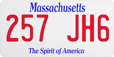 MA license plate 257JH6