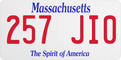 MA license plate 257JI0