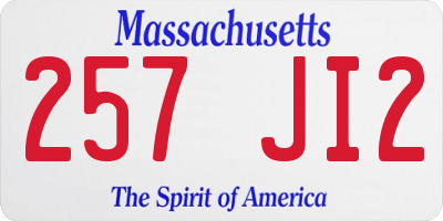 MA license plate 257JI2