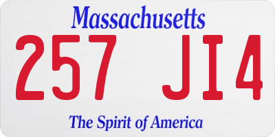 MA license plate 257JI4