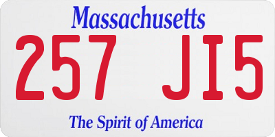 MA license plate 257JI5