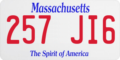 MA license plate 257JI6