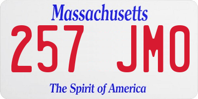 MA license plate 257JM0