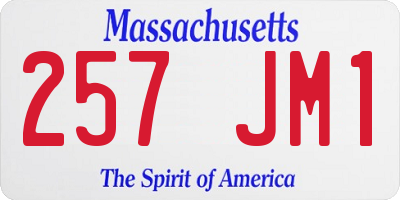 MA license plate 257JM1