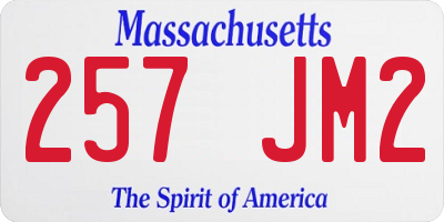 MA license plate 257JM2