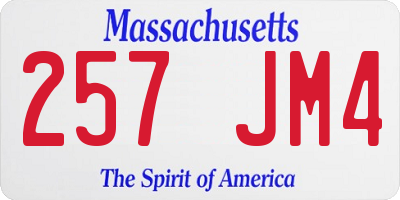 MA license plate 257JM4