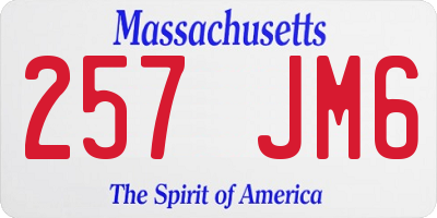 MA license plate 257JM6
