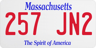 MA license plate 257JN2