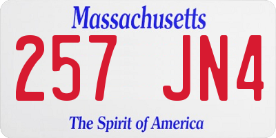 MA license plate 257JN4
