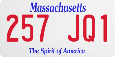 MA license plate 257JQ1