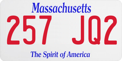 MA license plate 257JQ2