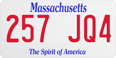 MA license plate 257JQ4
