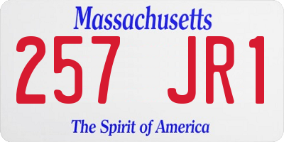 MA license plate 257JR1