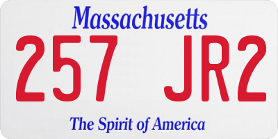 MA license plate 257JR2