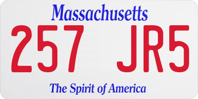 MA license plate 257JR5
