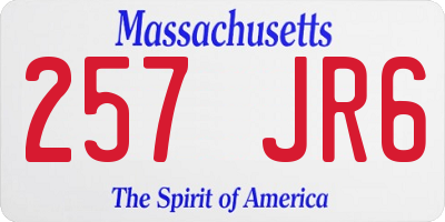 MA license plate 257JR6