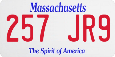 MA license plate 257JR9