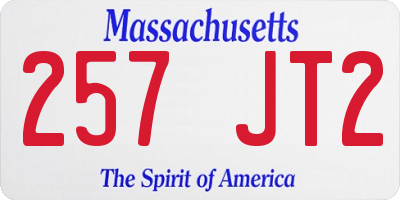 MA license plate 257JT2