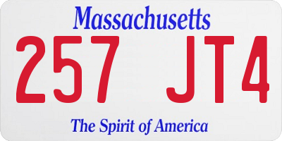 MA license plate 257JT4