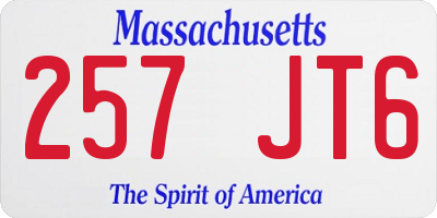 MA license plate 257JT6
