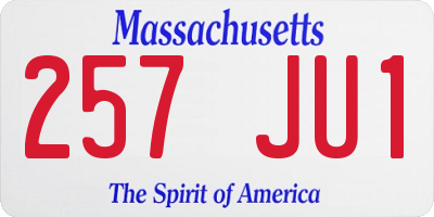 MA license plate 257JU1