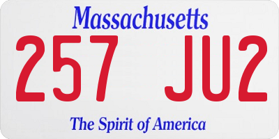 MA license plate 257JU2