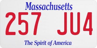 MA license plate 257JU4