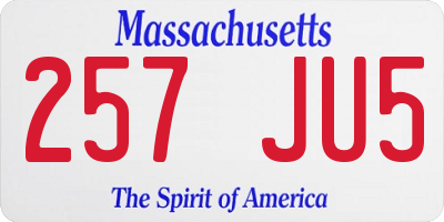 MA license plate 257JU5