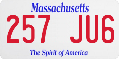 MA license plate 257JU6