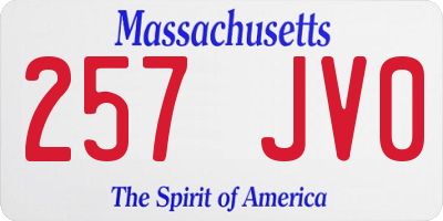 MA license plate 257JV0