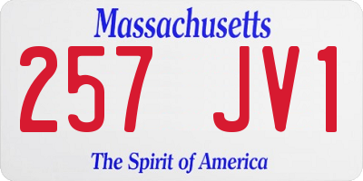 MA license plate 257JV1