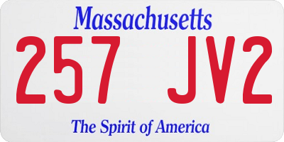 MA license plate 257JV2