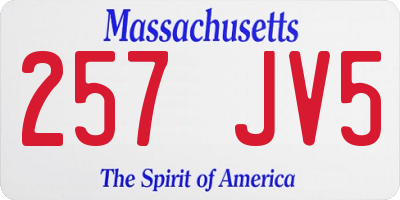 MA license plate 257JV5