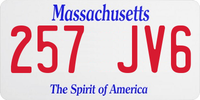 MA license plate 257JV6