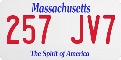 MA license plate 257JV7