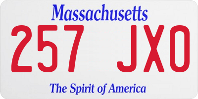 MA license plate 257JX0