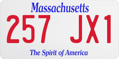 MA license plate 257JX1