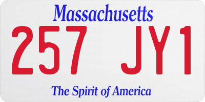 MA license plate 257JY1
