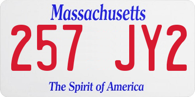 MA license plate 257JY2