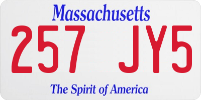 MA license plate 257JY5
