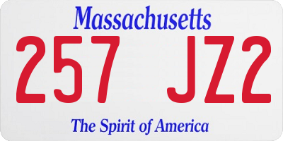 MA license plate 257JZ2