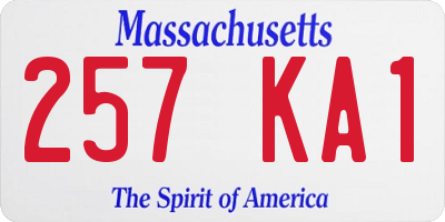 MA license plate 257KA1