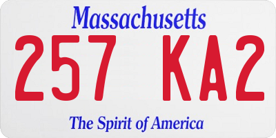 MA license plate 257KA2