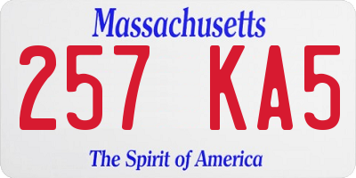 MA license plate 257KA5